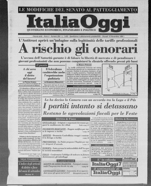 Italia oggi : quotidiano di economia finanza e politica